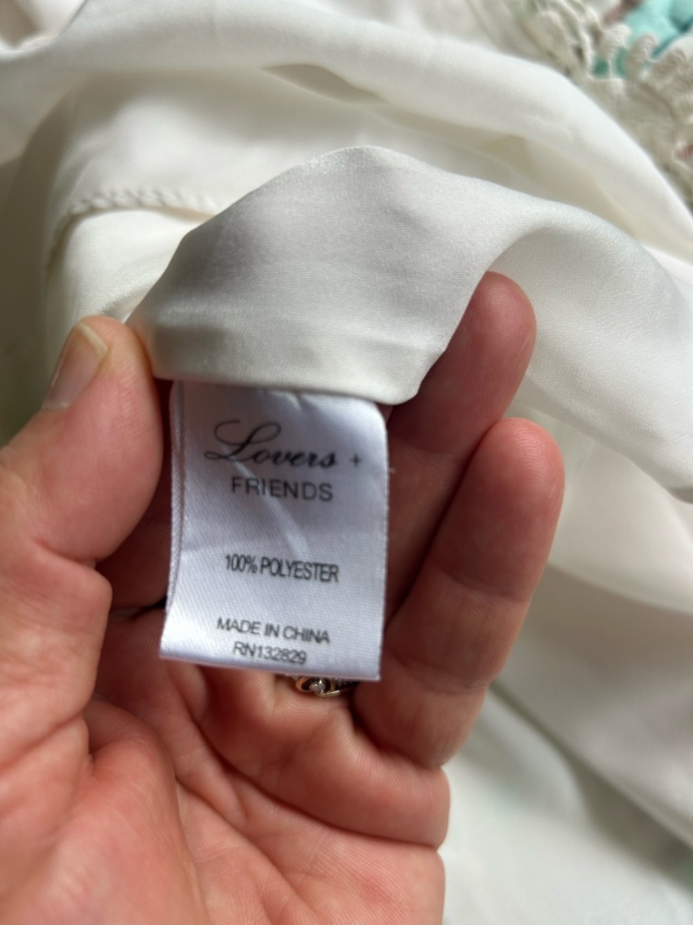 Lovers + Friends Ivory Gathered Neck Slip - Picture 8 of 9